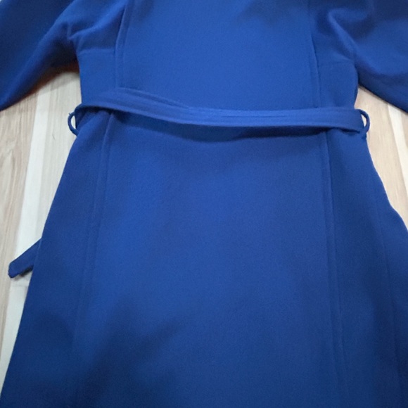 Vintage London Fog Maincoats 100% Wool Blue Size 6 Petite Belted Overcoat - Picture 5 of 11